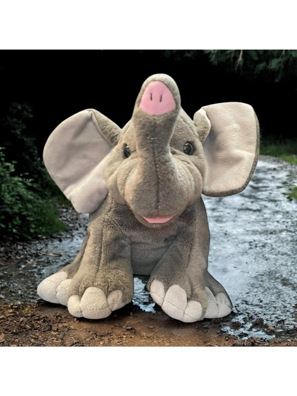 Wild Republic Elephant Plush 14" Stuffed Animal Cuddlekin Realistic Nursery Gift